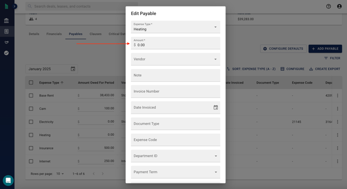 Edit Payable View