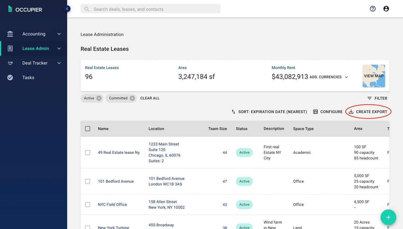 How do I export my real estate portfolio?